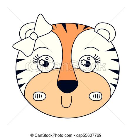 450x470 Silhouette Color Sections Of Face Of Female Tigress Animal Clip