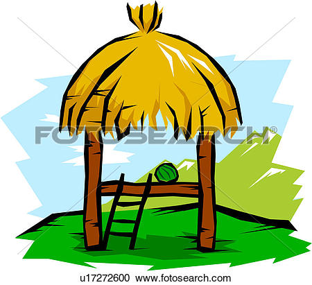 450x411 Thatched Hut Clipart