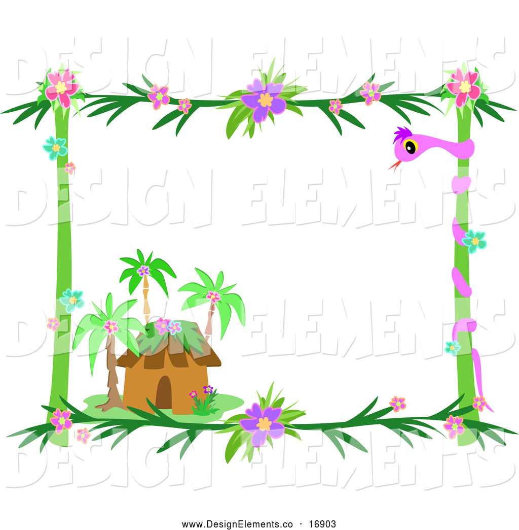 1024x1044 Tiki Hut Photo Frame Clipart