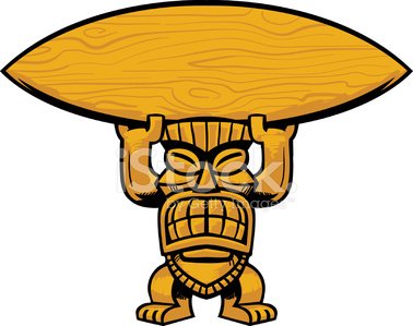 378x299 Surfboard Clipart Tiki