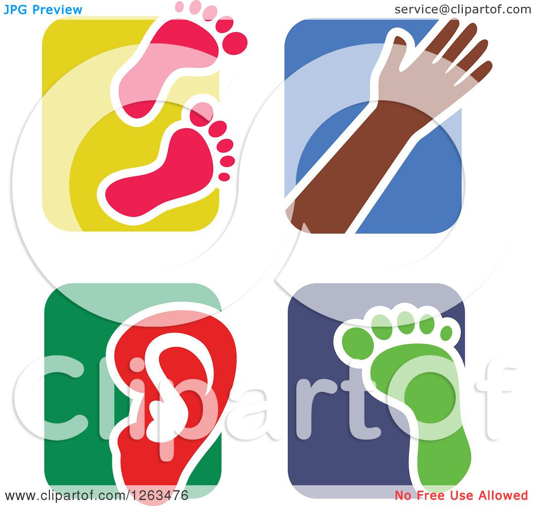 1080x1024 Clipart Of Colorful Tile And Human Anatomy Icons