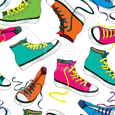 400x400 Sneakers Tile Background Royalty Free Vector Clip Art Image