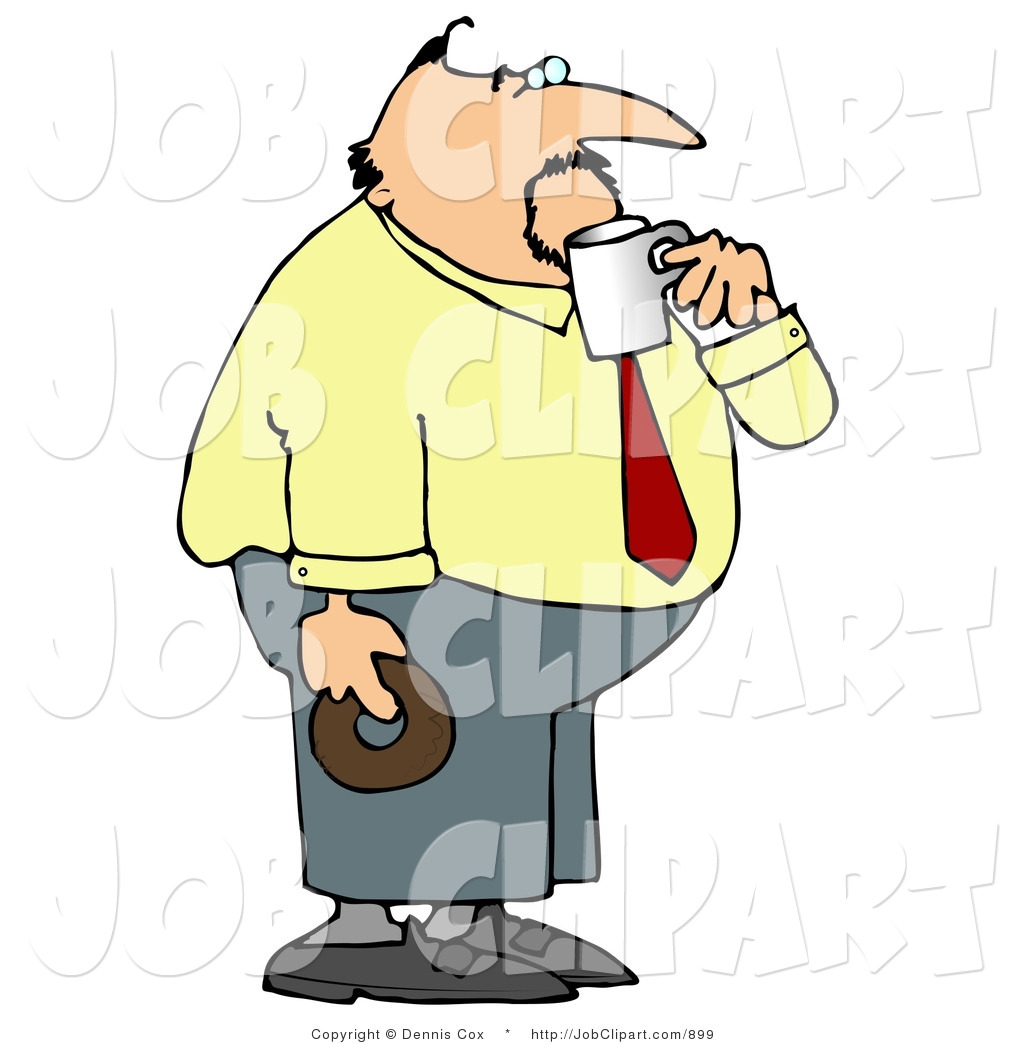 1024x1044 Job Clip Art Of A Heavyset Businessman On His Coffee Amp Donut Break