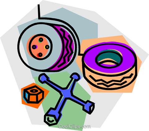 480x423 Changing A Flat Tire Royalty Free Vector Clip Art Illustration