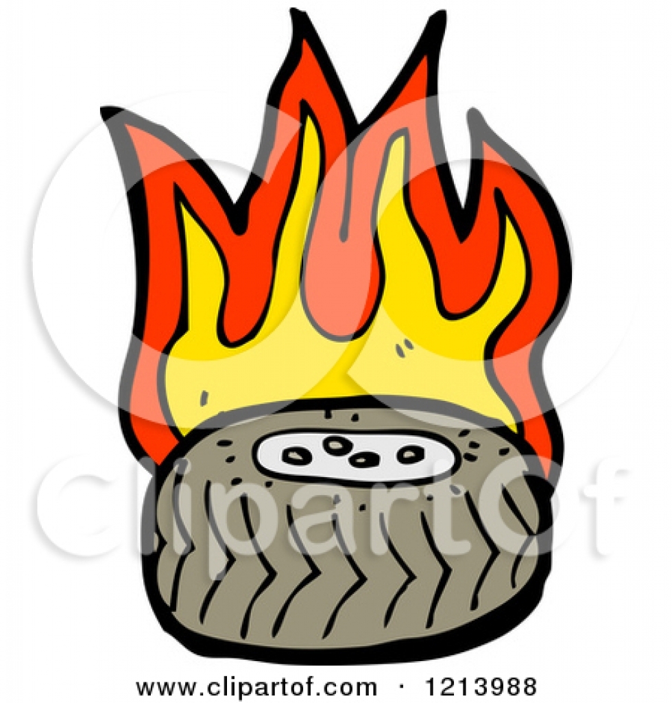 980x1024 Royalty Free Rf Burning Tire Clipart Illustrations Vector Graphics