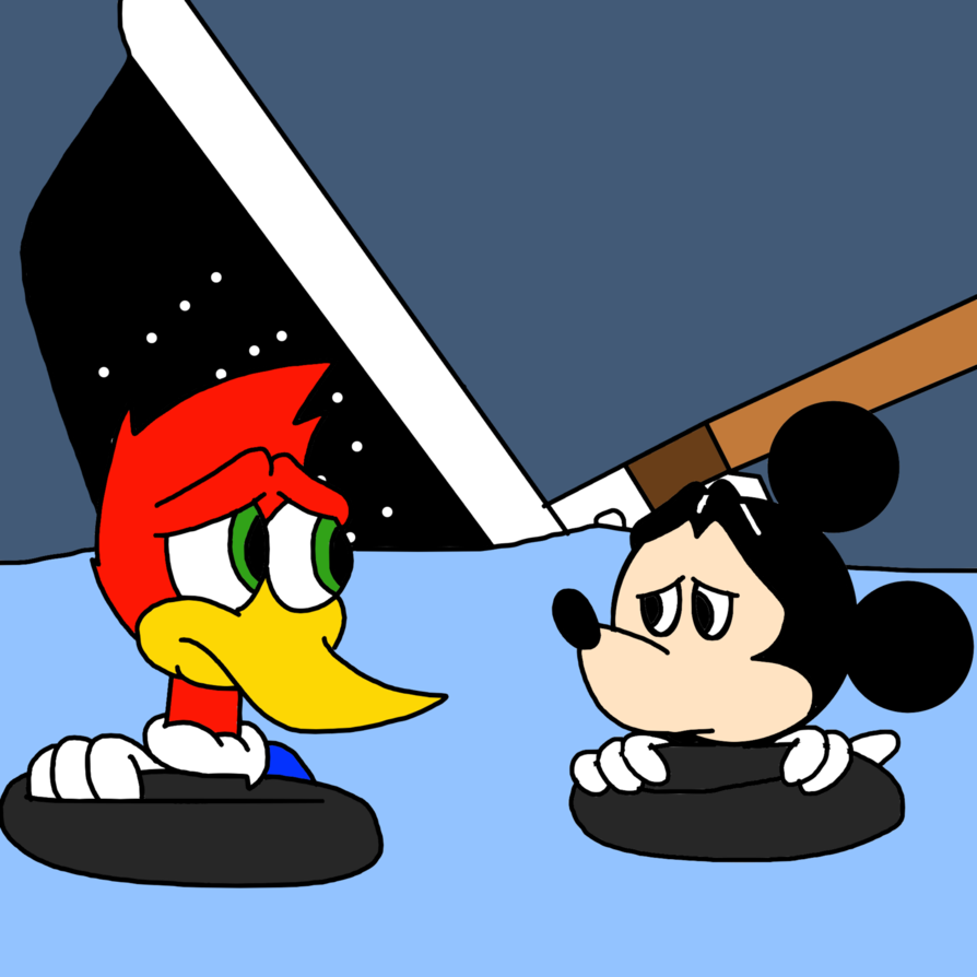 894x894 Woody And Mickey With Titanic Sinking By Marcospower1996