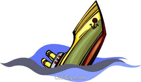 480x280 Sinking Ship Royalty Free Vector Clip Art Illustration Vc010141