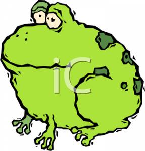 287x300 Clip Art Image A Round Green Frog