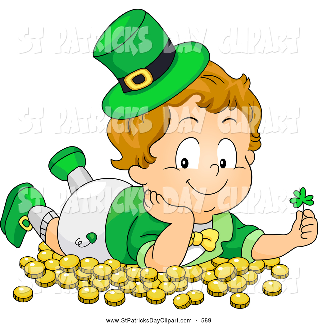 1024x1044 Clip Art Of A St Patricks Day Leprechaun Toddler Laying In Gold
