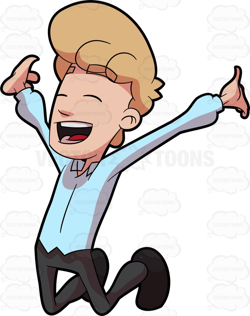 811x1024 A Man Jumping For Joy Cartoon Clipart Vector Toons