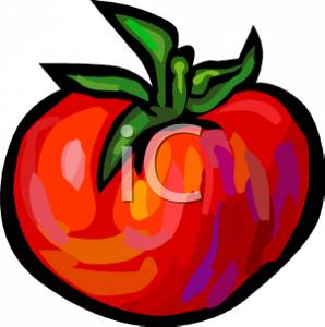 298x300 A Shiny Red Tomato Clipart Image
