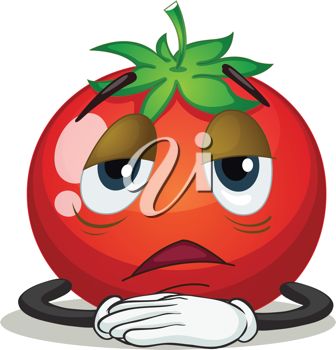 336x350 Clip Art Illustration Of A Tired Tomato