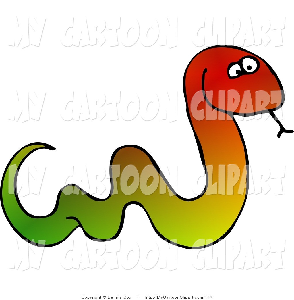 1024x1044 Clip Art Of A Colorful Snake Sticking Tongue Out While Hissing By