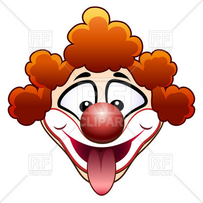 400x400 Clown's Head With Tongue Out Royalty Free Vector Clip Art Image