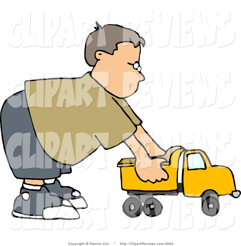 1024x1044 Clip Art Of A Boy Pushing A Tonka Toy Truck By Djart