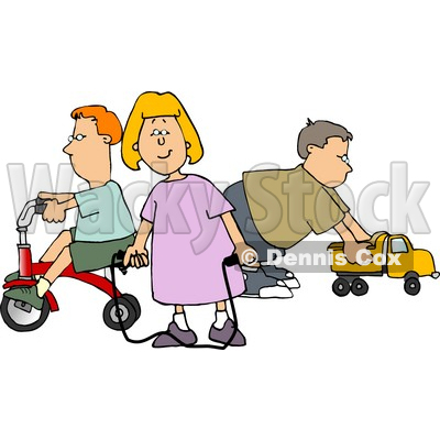 400x400 Young Girl And Boys Playing With Toys Clipart Djart