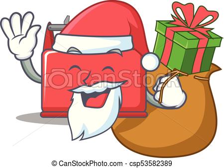 450x338 Santa With Gift Tool Box Character Cartoon Vector Vector