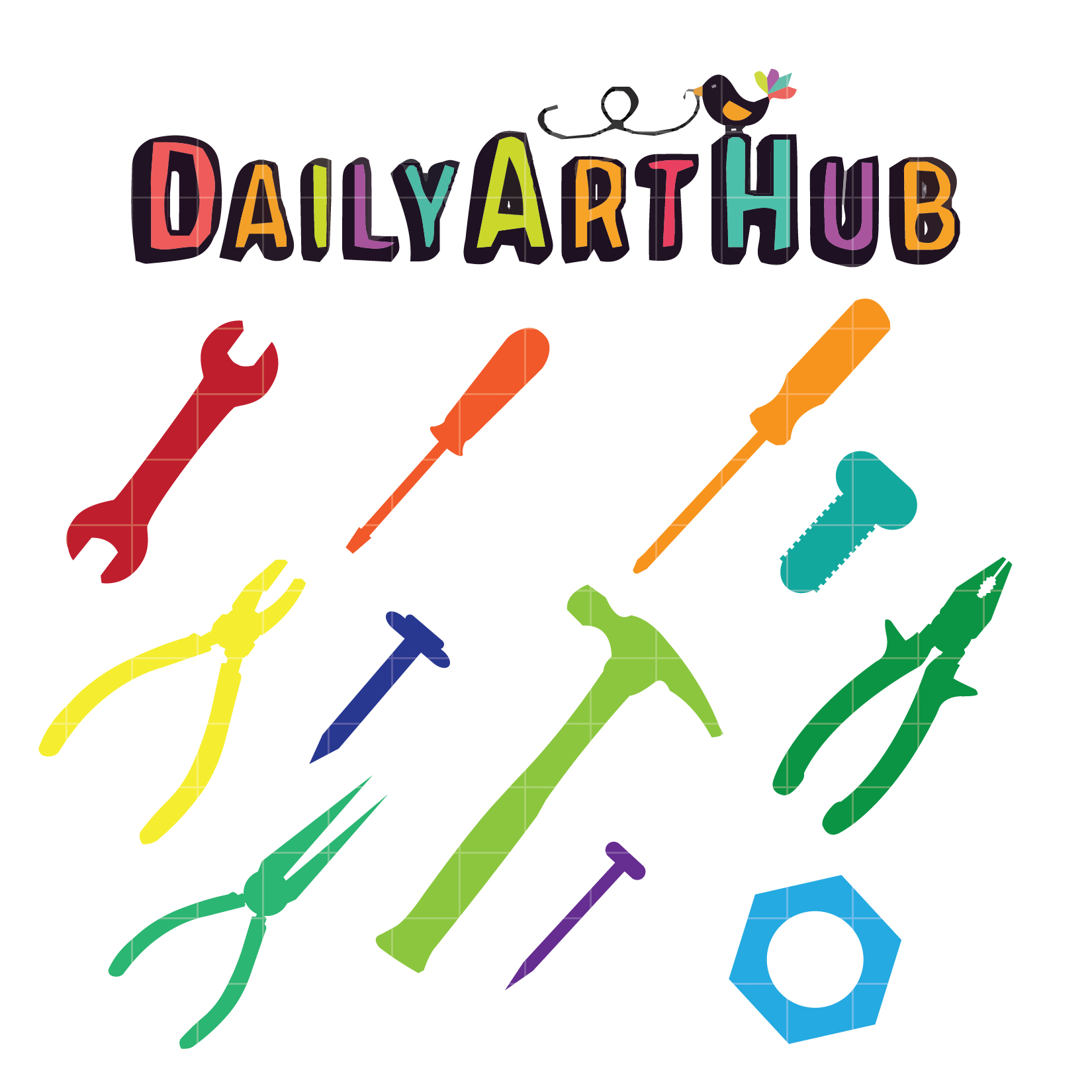 1650x1650 Colorful Tools Clip Art Set Daily Art Hub Free Clip Art Everyday