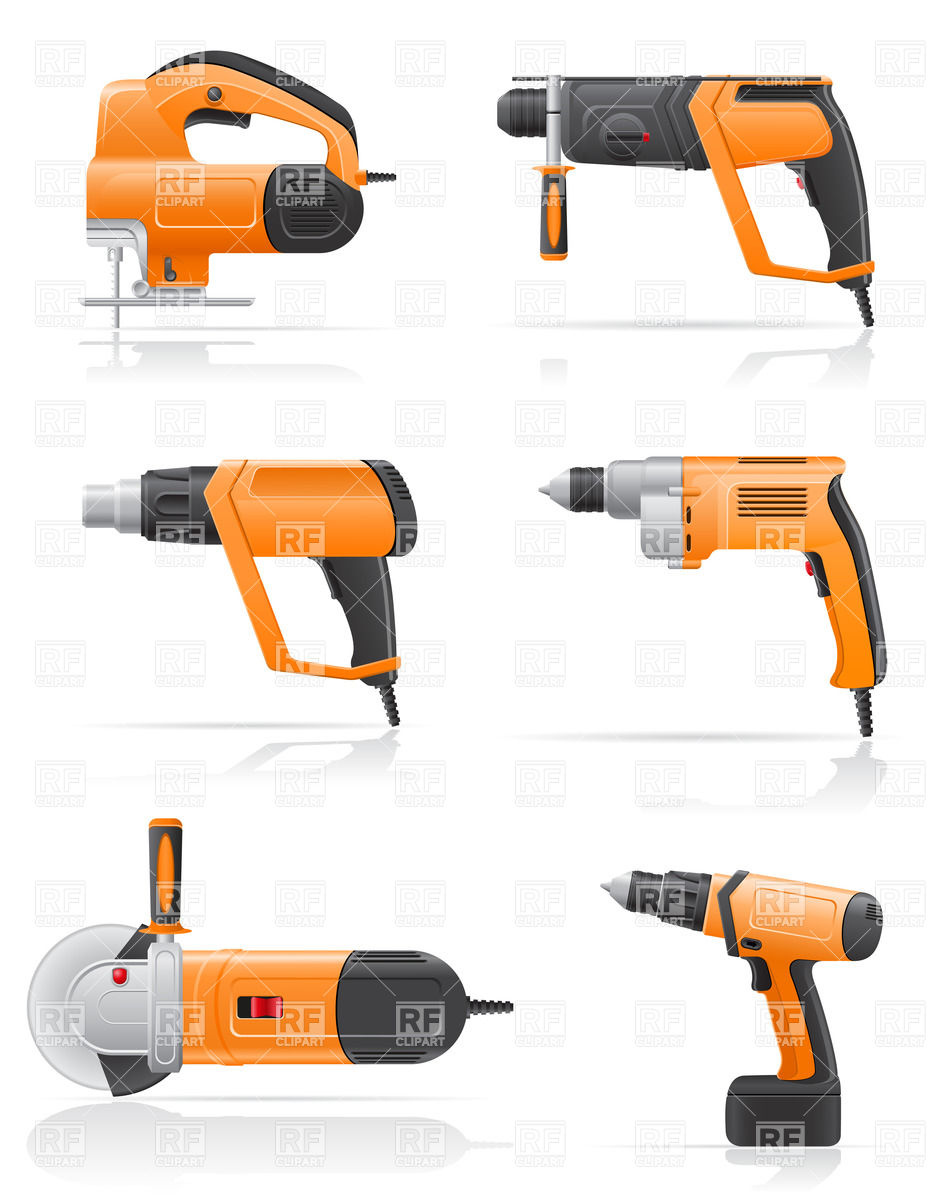 933x1200 Electric Tools Set Royalty Free Vector Clip Art Image