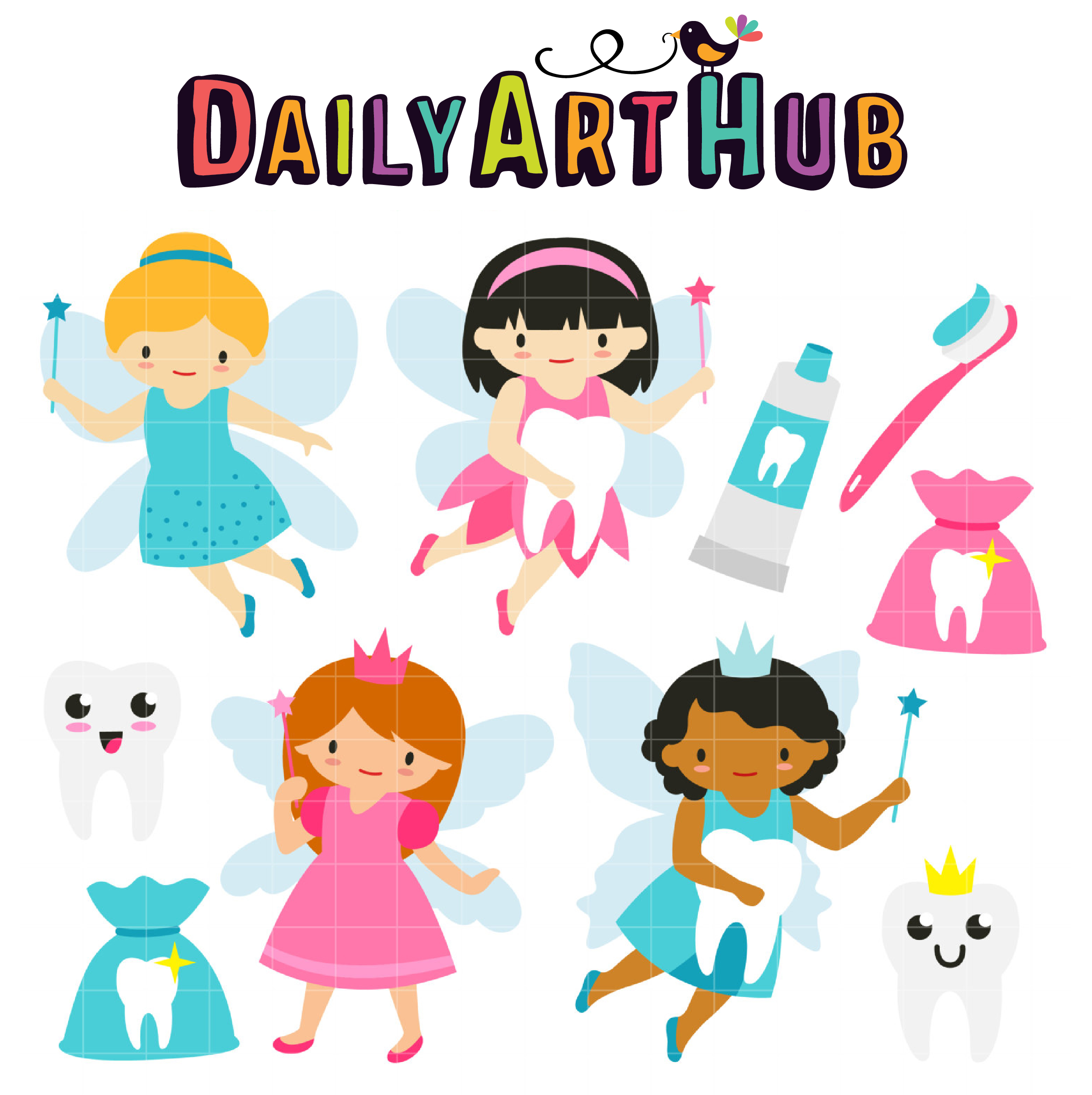 2497x2504 Tooth Fairy Clip Art Set Daily Art Hub Free Clip Art Everyday