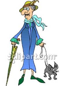 225x300 Toothless Old Lady Walking Her Pet