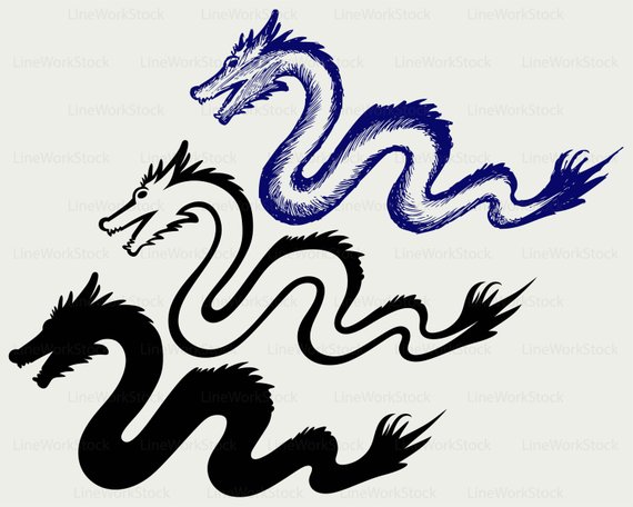 570x456 Chinese Dragon Svgdragon Clipartsnake Svgdragon Silhouette