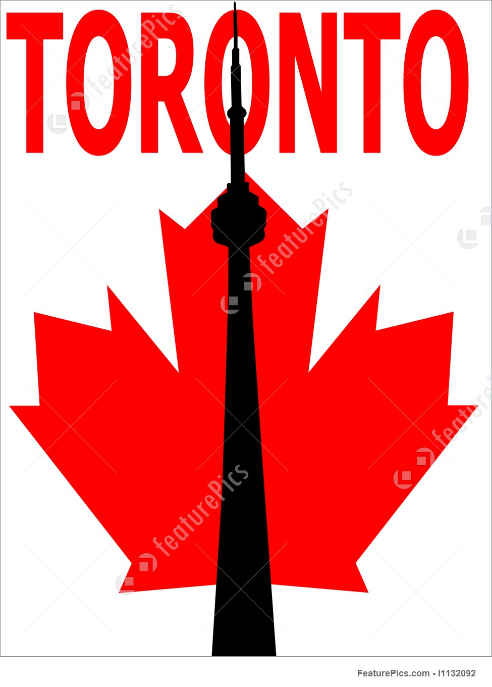 975x1360 Cn Tower And Maple Leaf Illustration
