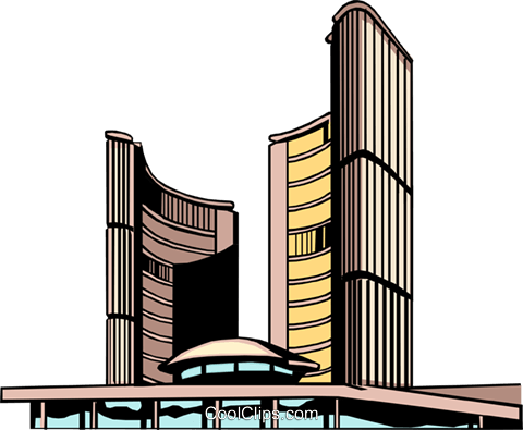 480x395 Toronto City Hall Royalty Free Vector Clip Art Illustration