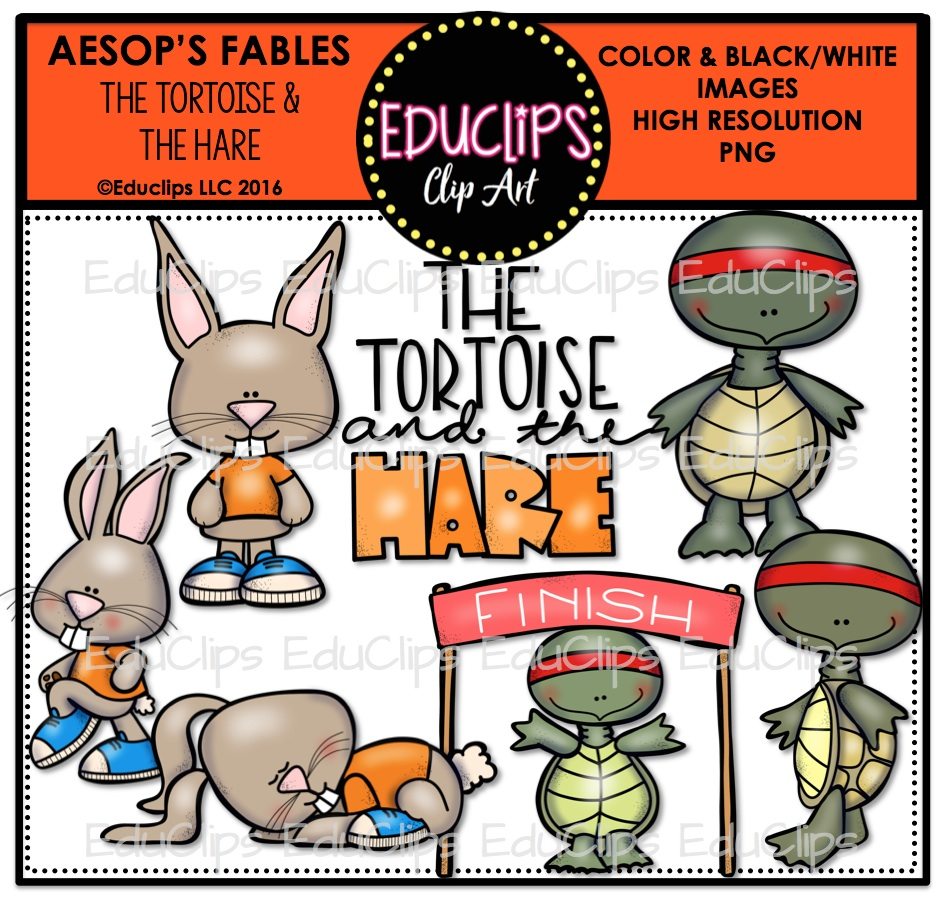 945x902 The Tortoise Amp The Hare (Aesop's Fable) Clip Art Bundle (Color