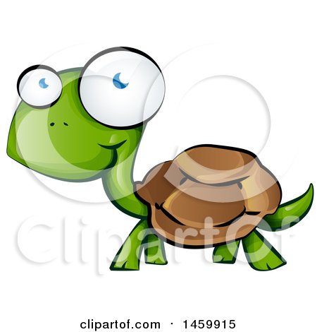 450x470 Clipart Of A Cartoon Happy Walking Tortoise