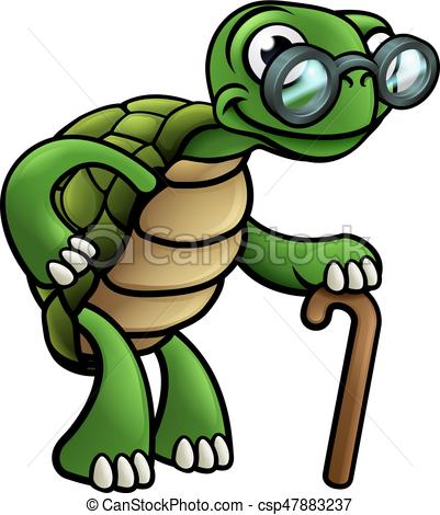 401x470 Elderly Tortoise Cartoon Character. An Elderly Senior Vectors