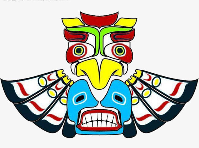 650x484 Cartoon Indian Totem, Cartoon, Exaggeration, Blue Png Image