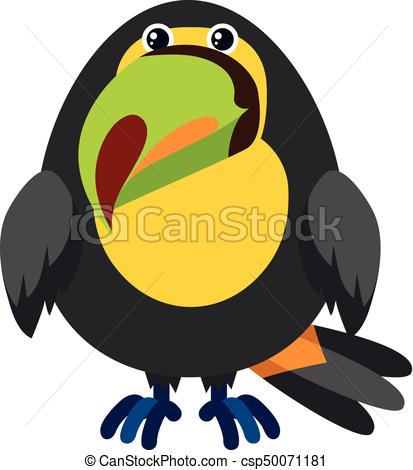 413x470 Toucan Bird On White Background Illustration Vector