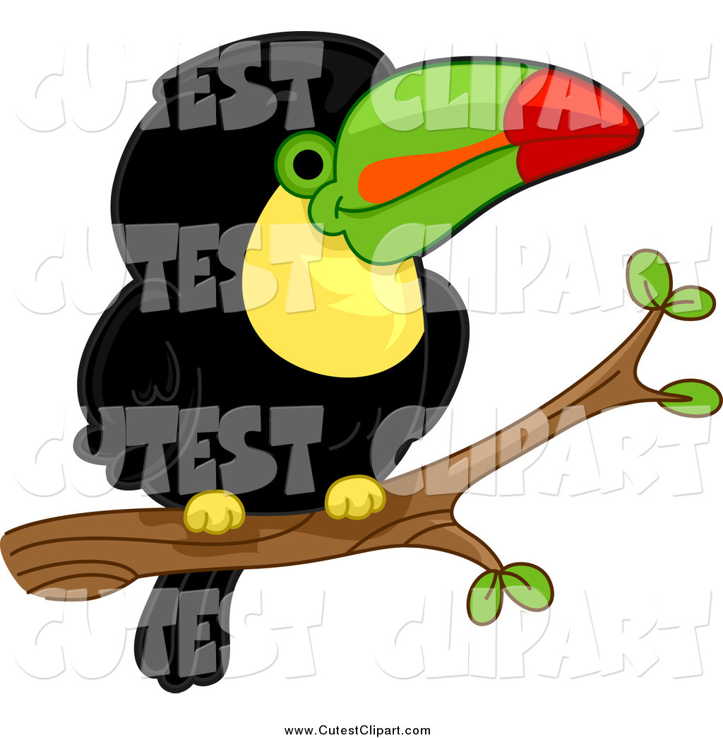 1024x1044 Cartoon Vector Clip Art Of A Happy Cute Toucan Perched On A Branch