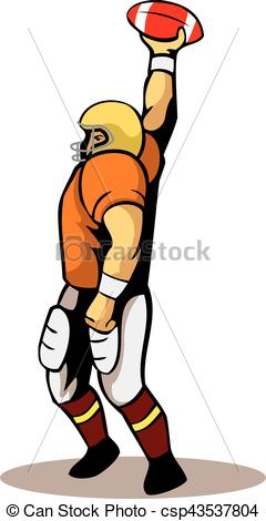 240x470 Touch Down Pose. A Vector Illustration For American Football