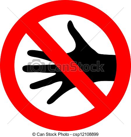 450x470 Vector Do Not Touch Sign Isolated On White Eps Vectors