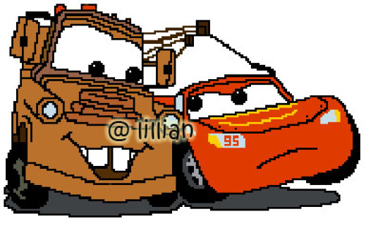 519x320 Disney Cars Cross Stitch Patterns Kits
