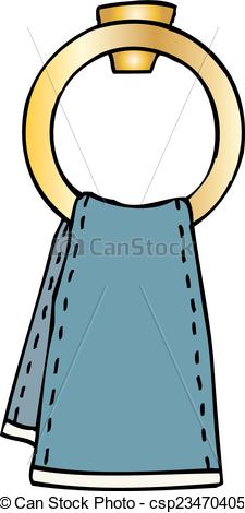 225x470 Hand Towel Hanging On Ring Vector. Isolated Vector Of A Hand