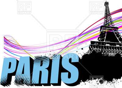 400x288 Word Paris And Eiffel Tower On Grunge Background Royalty Free