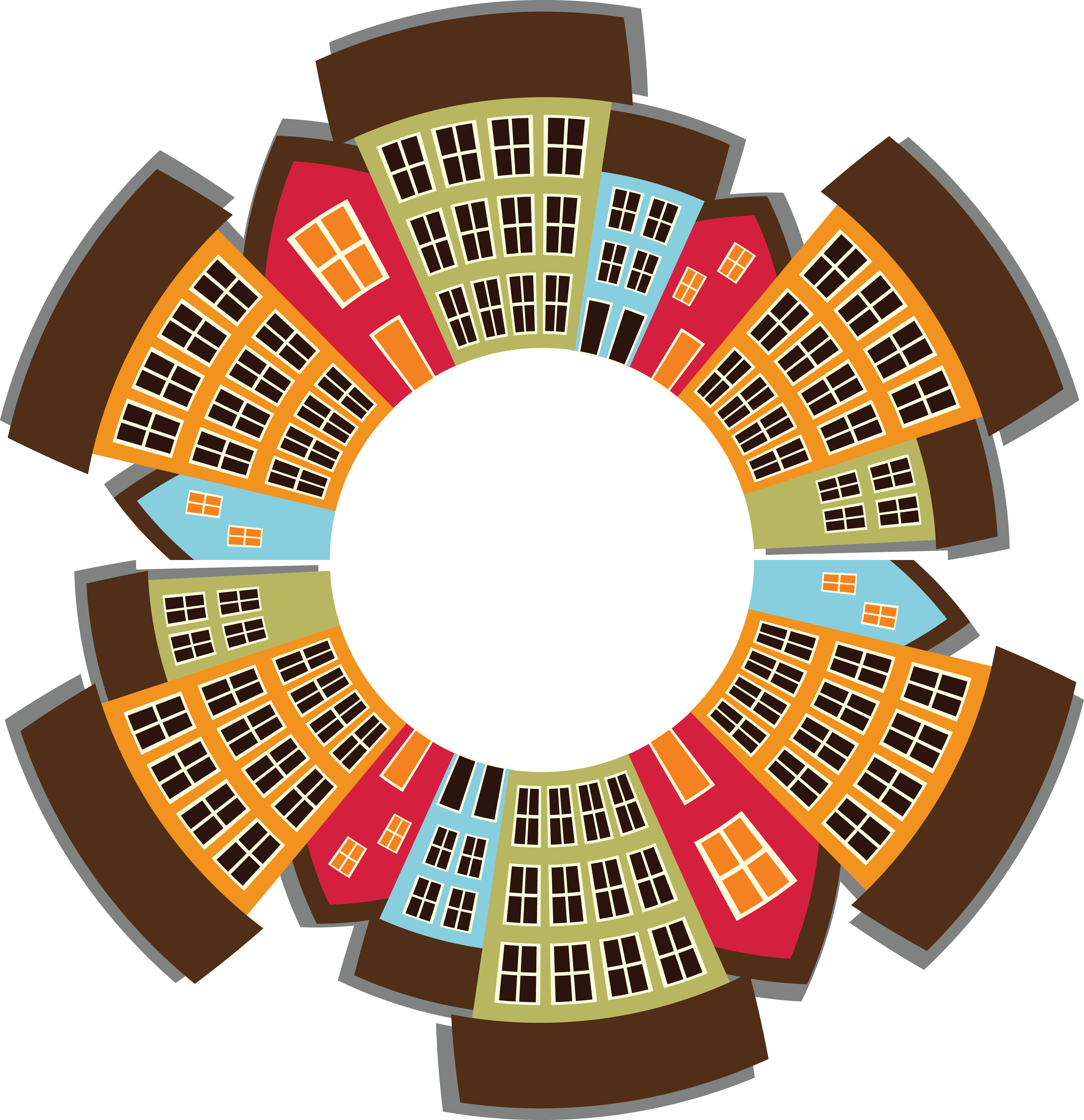 4000x4134 Free Clipart Of A Town Frame