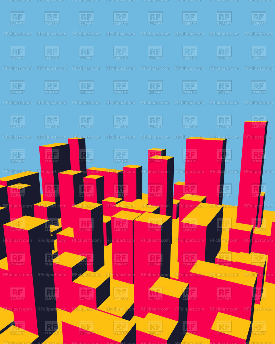 958x1200 Skyline. Abstract Town. Royalty Free Vector Clip Art Image