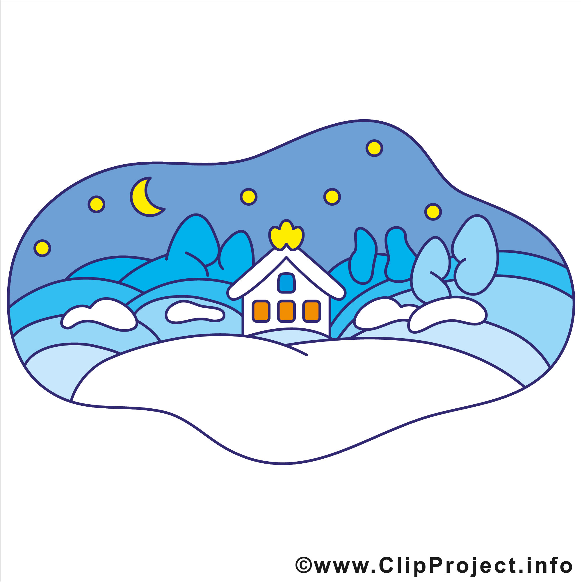 2001x2001 Small Town Winter Clip Art Gratis