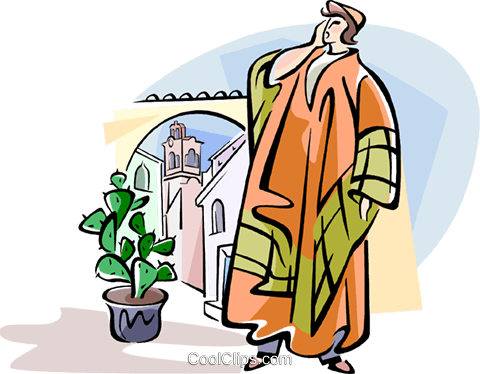 480x374 Spanish Town Crier Royalty Free Vector Clip Art Illustration