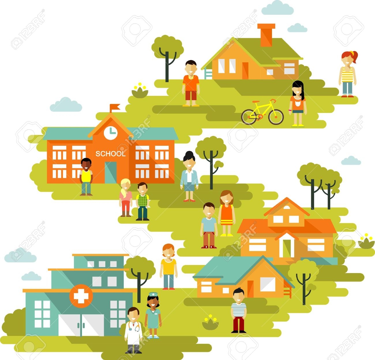 1300x1247 Awesome Town Clipart Design