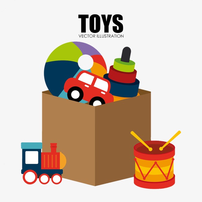 650x650 Toy Box, Kids Toys, Rubber Ball, Cartoon Locomotive Png Image