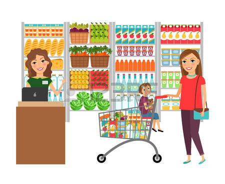450x368 People Clipart Grocery Shopping Free Collection Download