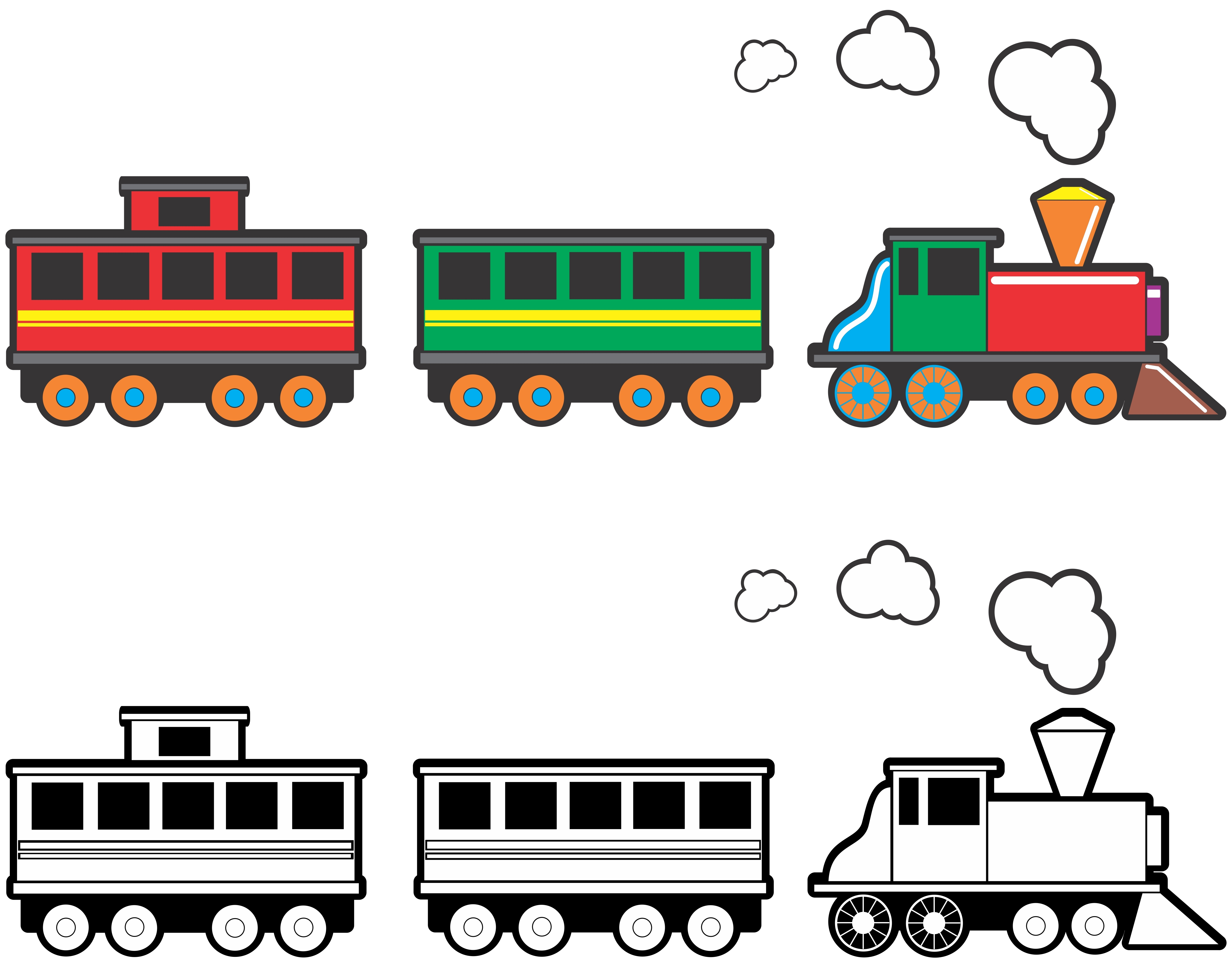 5000x3903 Unique Trains Clipart Design