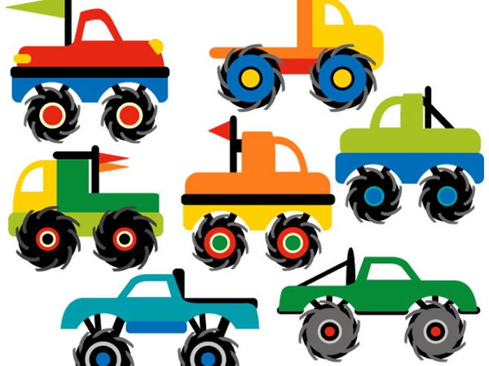700x525 Monster Truck Collection Clip Art Bundle By Revidevi