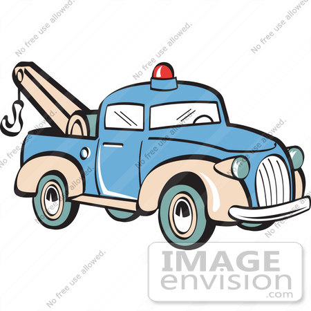 450x450 Royalty Free Cartoon Clip Art Of A Blue Toy Tow Truck With A Hook