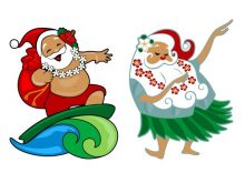 220x165 Santa Fishing Clipart Clip Art Santa Delivering Toys Clipart